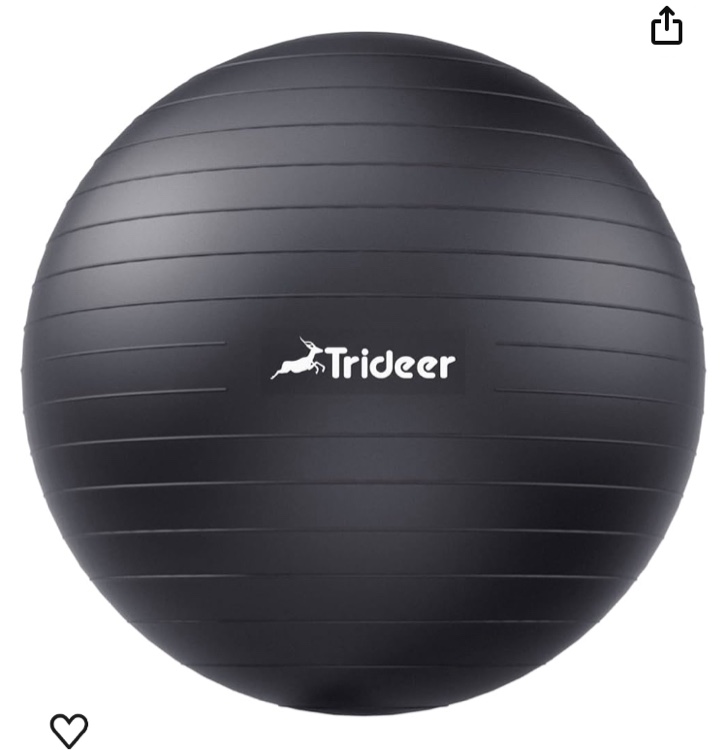 Trideer Yoga Ball Exercise Ball for Working Out, 5 Sizes Gym Ball, Birthing Ball for Pregnancy, Swiss Ball for Physical Therapy, Balance, Stability, Fitness, Office Ball Chair, Quick Pump Included