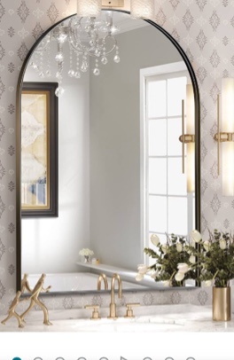 Brightify Arched Mirror, Arched Wall Mirror, 24 x 36 Inch Black Arch Mirror, Metal Frame Black Bathroom Mirror, Arched Top Bathroom Vanity Mirror for Living Room Bedroom Mantel Entryway Hallways