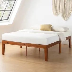 Mellow Naturalista Classic 16 Inch Solid Wood Bed, Cherry Platform, Queen
