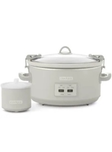 Crock-Pot - Crockpot 7 qt. Programmable Slow Cooker with Locking Lid and Little Dipper - Mushroom