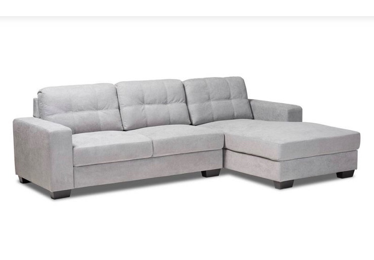 light grey 3 seat sectional sofa with chaise S001AB