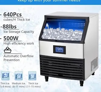 Commercial Ice Maker 440lbs/24H Silver