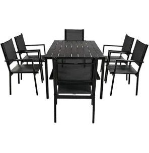 (Missing boxes) U-Style High-quality Steel Outdoor Table and Chair Set
