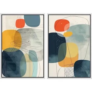 mid century shape " colorful polygon abstract shapes geometric print