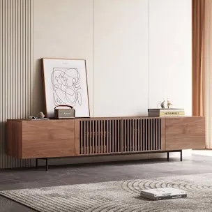 Banvra Mid-Century Modern TV Stand with 4 Storage Cabinets for Livingroom
