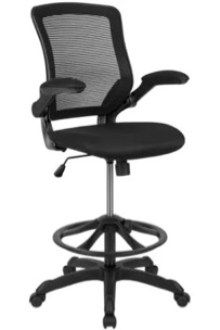 Laquon Ergonomic Mesh Drafting Chair Tall Office Chair With Adjustab seat