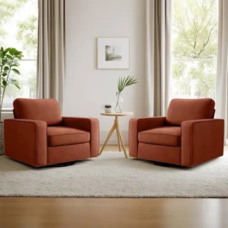 36.2" wide upholstered swivel accent armchair