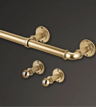 mode industrial room darkening decorative curtain rod set