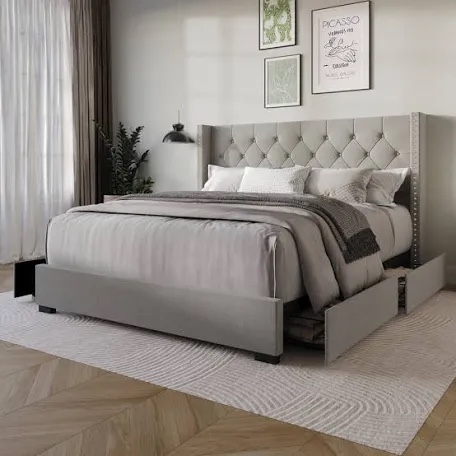 Sauger Upholstered Wingback Storage Bed (Incomplete)