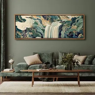 hokusai ukiyo-e japanese waterfall living room extra large pictures framed canvas print wall art