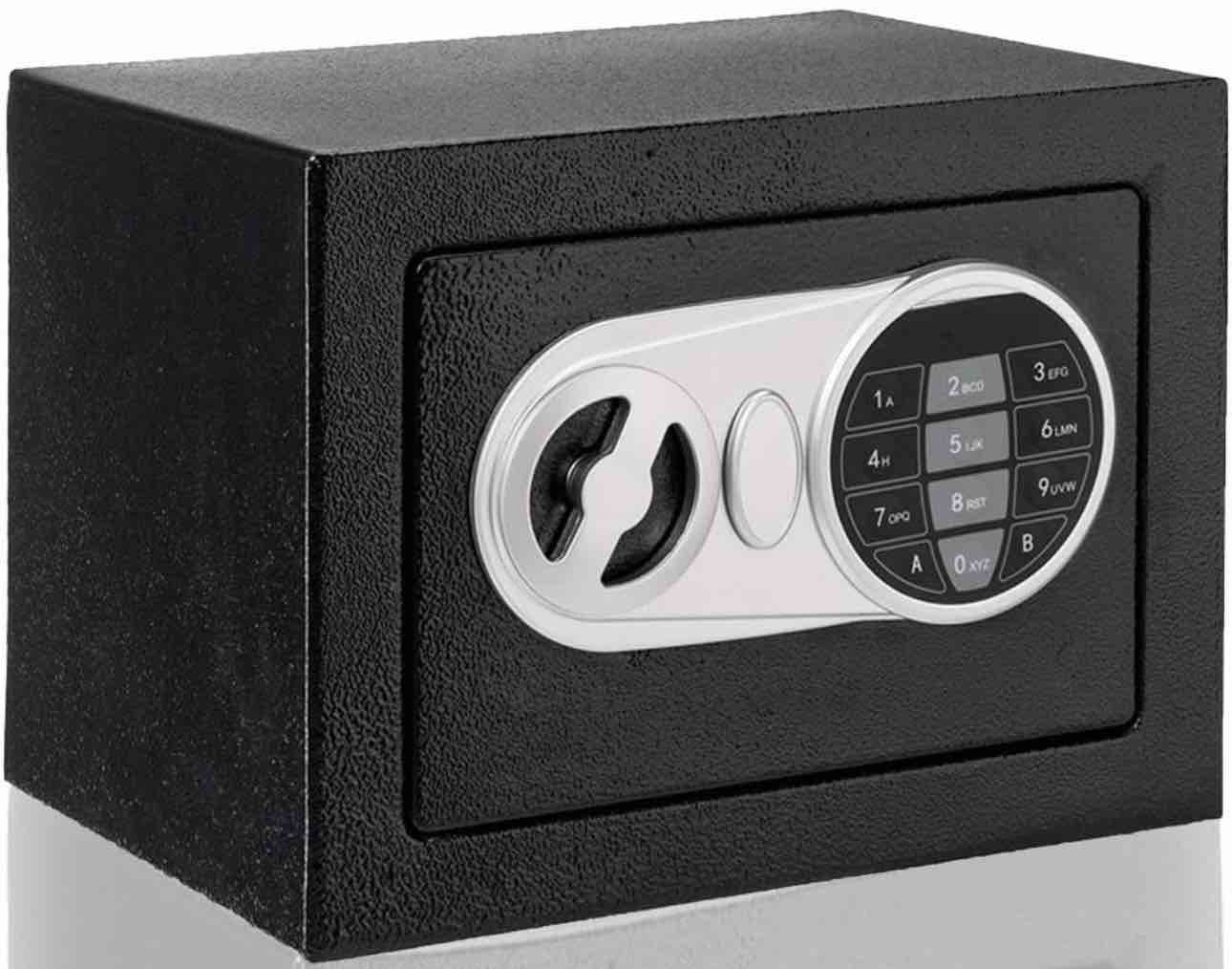 Fireproof and Waterproof Electronic Safe Box with Digital Keypad & Keys, Money Box and Deposit Box for Cash Gun Jewelry Home Office Hotel Security Storage - with 2 keys and Tools (9" x 6.7 x 6.7")