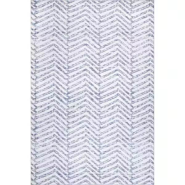 Rosanne Blue 5 ft. x 8 ft. Machine Washable Geometric Indoor Area Rug
