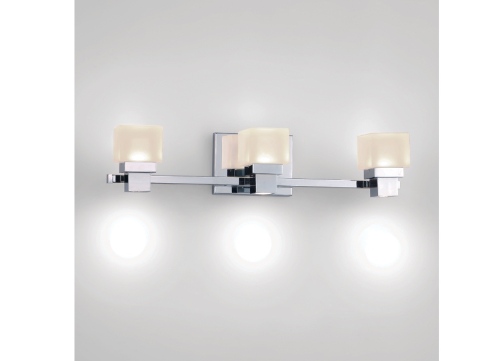 Kube WS-44522-CH LED 3 Light Bathroom Vanity & Wall Light 2700K in Chrome 22 W