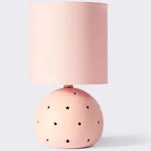 pink lamp with stars with little girls room 
