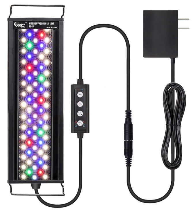 hygger 36W 24/7 Lighting Aquarium LED Light, Sunrise-Daylight-Moonlight Mode and DIY Mode, Adjustable Timer Adjustable Brightness Fish Tank Light with Extendable Bracket 7 Colors for Planted Tank