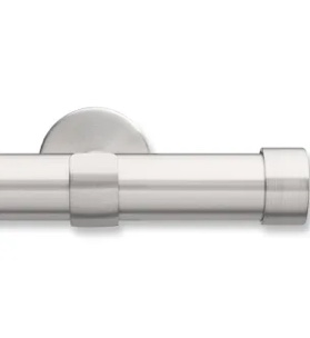 MODE Cambria Designer Series - Premium 8 foot Custom Curtain Rod - 1-1/8 inch Large Diameter - Non-Adjustable for a Seamless Look - Premium Designer Brackets and End Caps - Brushed Nickel Finish