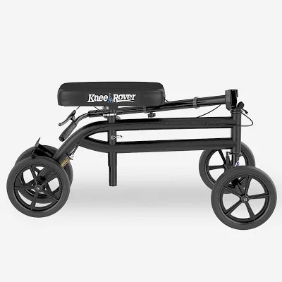 KneeRxswover Economy Knee Scooter Steerable Knee Walker Crutch Alternative with Dual Braking System in Matte Black