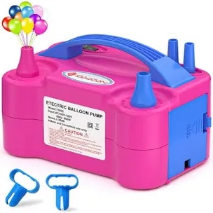 Balloon Pump Electric, Portable Automatic Dual Nozzle Inflator 110V 600W with Tying Tools for Birthday Gender Reveal Baby Shower Balloons Party Decorations