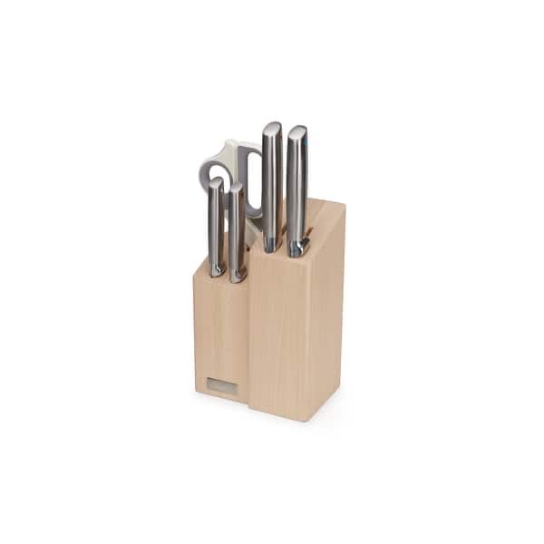 Joseph Joseph Elevate Fusion 5-piece Knife, Cleaver and Scissor Set with Beechwood Block