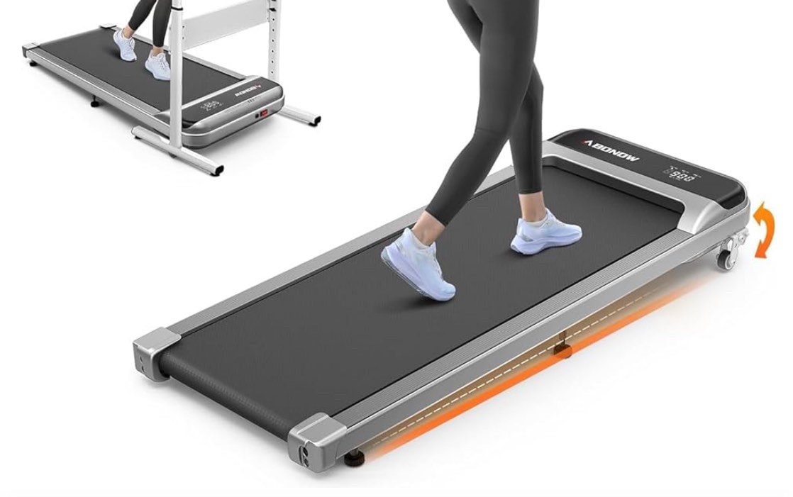 Walking Pad, Under Desk Treadmill with Incline for Home Office 2.5HP Portable Walking Treadmill with 280 Lbs Weight Capacity Walking Machine, Remote Control, LED Display