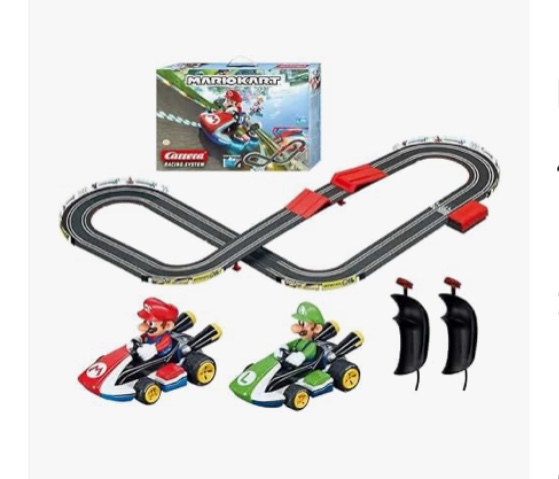 Carrera GO!!! 63503 Official Licensed Mario Kart Battery Operated 1:43 Scale Slot Car Racing Toy Track Set with Jump Ramp Featuring Mario and Luigi for Kids Ages 5 Years and Up ( Missing Cars)