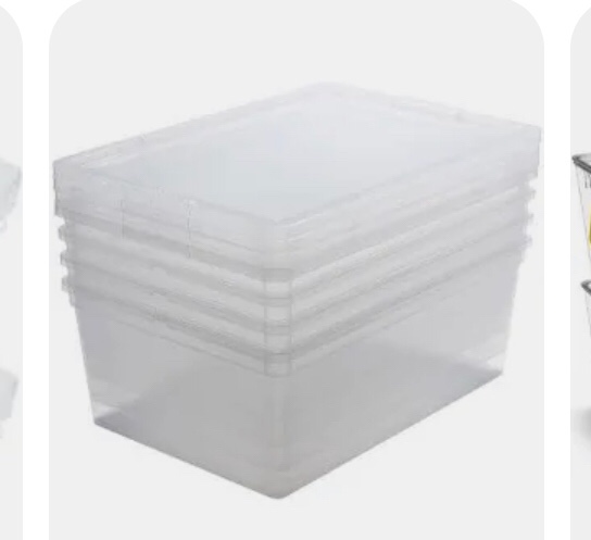 clear plastic storage bins with lids set of 4