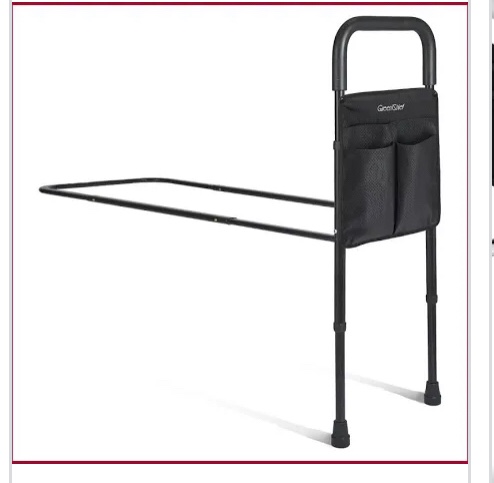 GreenChief Bed Rails for Elderly, Adjustable Bed Assist Rails with Storage Pocket, Medical Bed Cane for Elderly Adults Safety, Assistance for Getting In and Out of Bed, Fit King, Queen, Full, Twin Bed