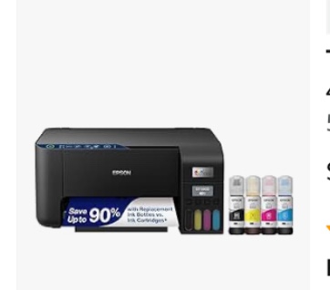 Epson EcoTank ET-2400 Wireless Color All-in-One Cartridge-Free Supertank Printer with Scan and Copy – Easy, Everyday Home Printing