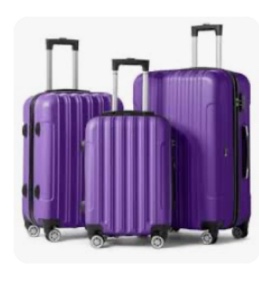 zimtown purple hard shell luggage 3 piece set