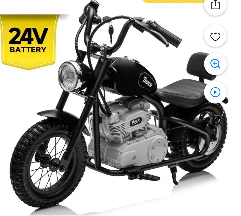 Track 7 24V Electric Dirt Bike for kids, 250W Ride on Motorcycle with Twist Grip Throttle, Hand-Operated Brakes, Key Start, Off-Road Motocross Speed Up to 10 MPH, Age 8+, Black