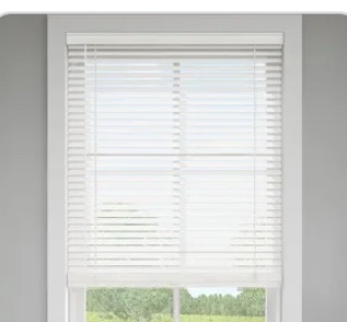 Lotus & Windoware Cordless, 2 Inch Faux Wood Blind, 34" Wide x 60" Long, Window Blinds, Blinds & Shades, Blinds for Indoor Windows, Embossed, Bright White
