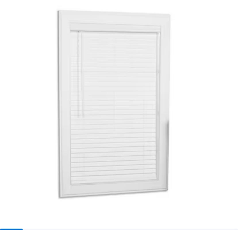 Lotus & Windoware Cordless, 2 Inch Faux Wood Blind, 34" Wide x 60" Long, Window Blinds, Blinds & Shades, Blinds for Indoor Windows, Embossed, Bright White