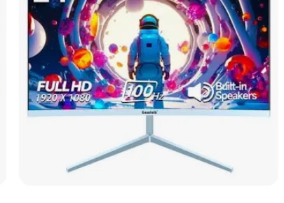 gawfolk 24 Inch Curved Monitor, FHD(1920×1080P) 100HZ 120% sRGB Computer Monitors, Narrow Bezels on Three Sides, Blue Light Filter PC Monitor for Home, Office and Dormitory(HDMI, VGA)-White