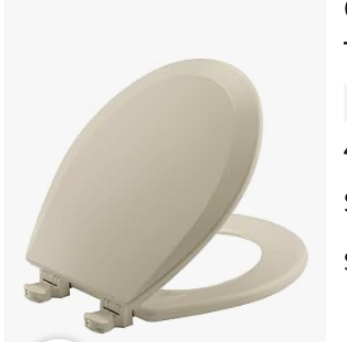 Bemis 500EC 068 Molded Wood Round Toilet Seat with Easy Clean and Change Hinge, 1 Pack, Fawn Beige