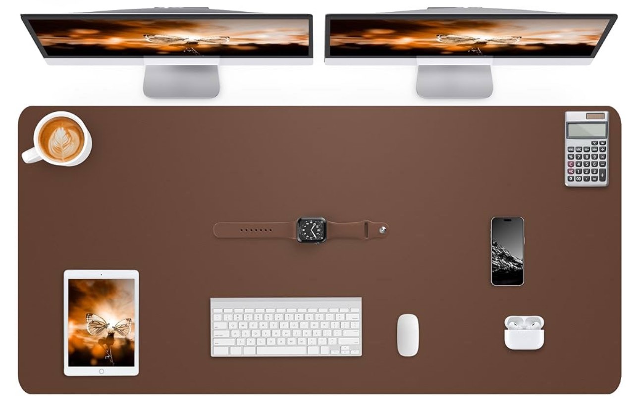 Desk mat Large, Leather Desk Pad Protector,Office Desk Mat,Mouse Pad, Non-Slip Desk Blotter, Laptop Desk Pad, Waterproof Desk Writing Pad for Office&Home (Black, 48" x 24")