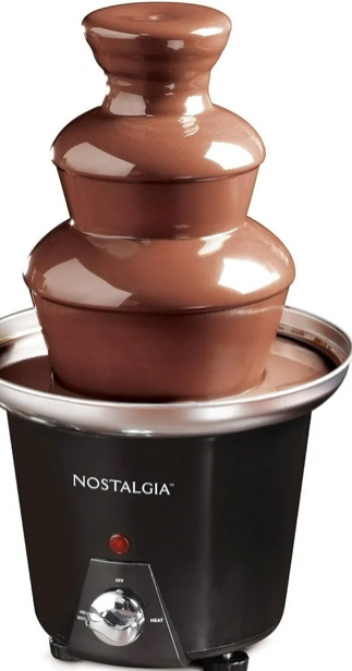 Nostalgia 3 Tier Chocolate Fondue Fountain 24 Oz Electric Fondue Machine, Black