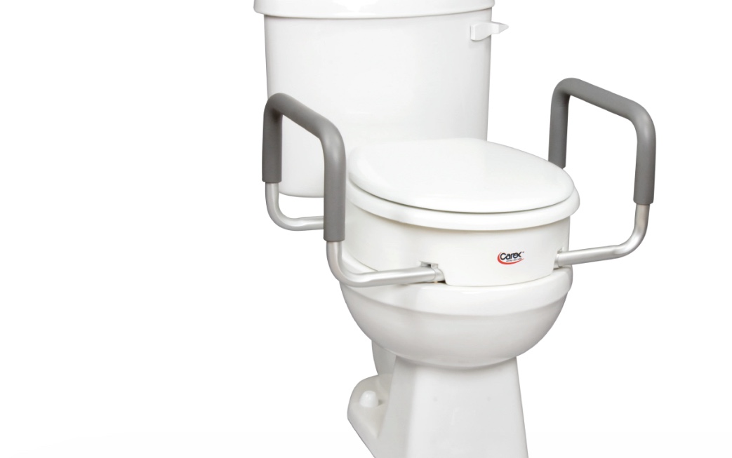 CAREX TOILET SEAT ELEVATOR WITH HANDLES - FOR STANDARD TOILET SEATS