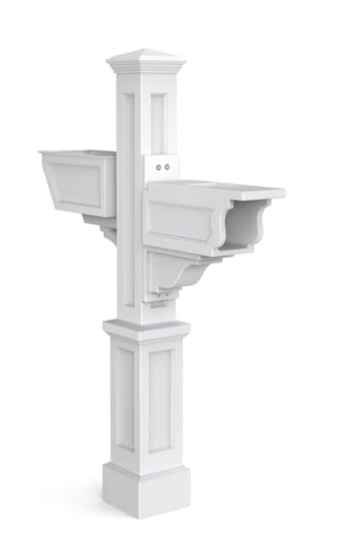 Mayne Signature Plus 4 x 4 Polymer Mount Mailbox Post White 