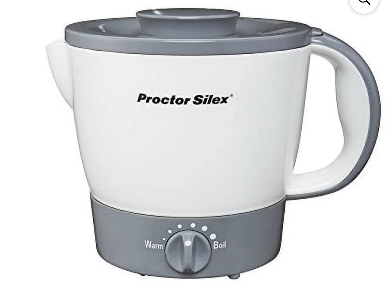 Proctor Silex Hot Pot, Electric Kettle, 32 Ounces or 4 Cups, Nonstick Surface, Adjustable Heat, White, 48507PS