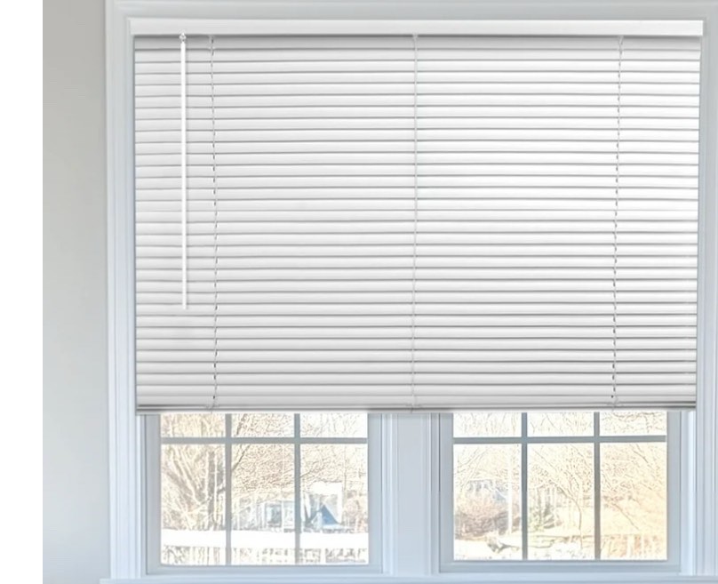 Chicology Cordless 1-Inch Vinyl Mini Window Blinds, Gloss White (Room Darkening) 34"W X 72"H