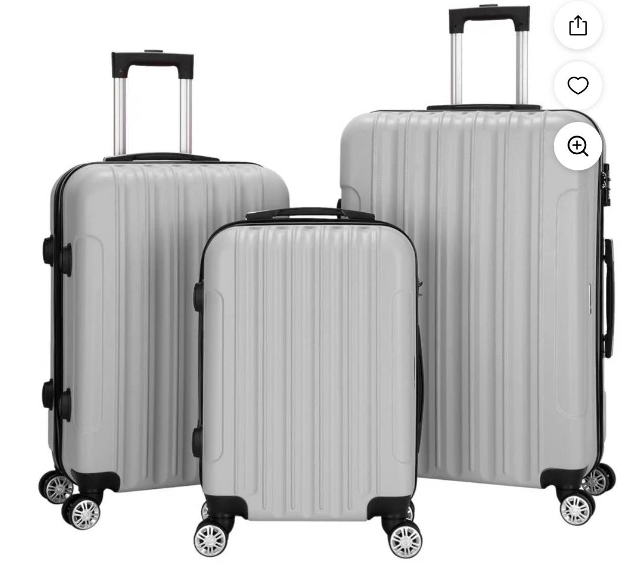 Zimtown 3PCS Luggage Travel Set Bags ABS Trolley Hard Shell Suitcase W/TSA lock With 4 Wheels Multi-Colored