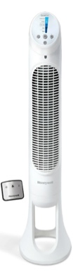 Honeywell 40" White Quiet Set Oscillating Tower Fan, 30ft Air Circulation Power, 5 Speed, Auto Off Timer, HYF260W
