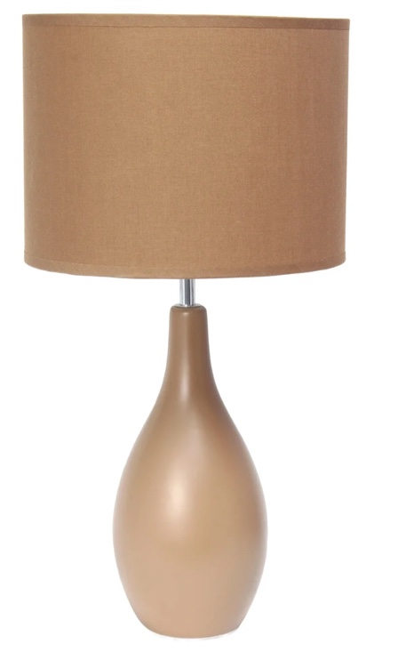 Simple Designs 18.11" Traditional Oblong Ceramic Table Lamp - Light Brown