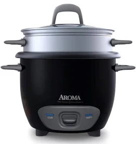 Aroma 8-Cup (Cooked) Rice & Grain Cooker  Steamer  New Bonded Granited Coating
