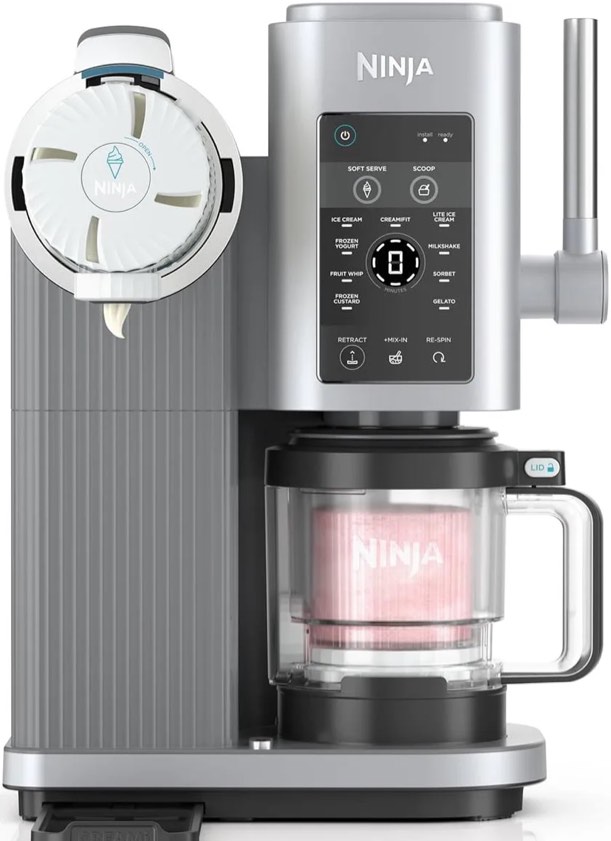 Ninja - Swirl by CREAMi Soft Serve and Ice Cream Maker, 13 One-Touch Program - Silver