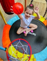 Trampoline for Kids - Anti-Rollover Round Bottom - Double Safety Handles - Toddler Trampoline - Indoor Trampoline for Kids - Trampoline Indoor/Outdoor - Kids Trampoline Indoor - Kids Trampoline