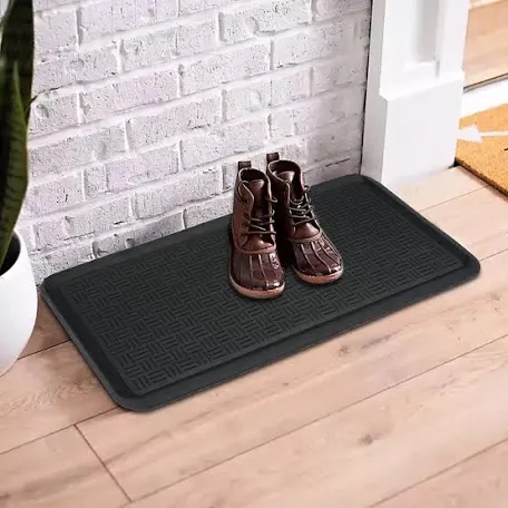 Ottomanson Easy Clean  Waterproof Indoor/Outdoor Rubber Boot Tray  15  x 30   Black