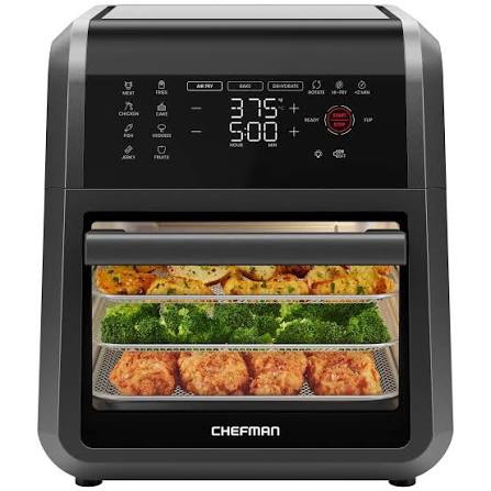 Chefman 12-Quart 6-in-1 Air Fryer Oven with Digital Timer, Touchscreen, and 12 Presets - Family Size Countertop Convection Oven, Dishwasher-Safe Parts