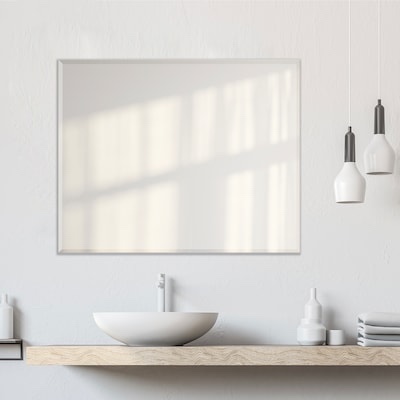 Project Source 24-in W x 30.0-in H Rectangle Silver Beveled Frameless Wall Mirror