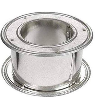 (SET OF 9 WALL THIMBLES ) Selkirk 3 in. D Galvanized Steel Wall Adjustable Wall Thimble SET OF 5 THIS WALL THIMBLE IS USED FOR THROUIGH-THE-WALL SYSTEM TO PROVIDE CLEARNCES FOR VENT FROM COMBUSTIBLES. (BID IS PER ITEM, LOT IS FOR 9 THIMBLES TOTAL.MSRP $31 EACH THIMBLE.)